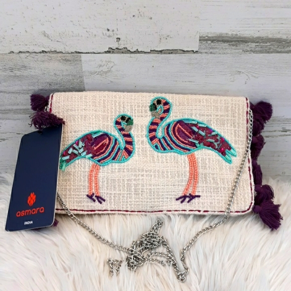 NWT ASMARA CROSSBODY/CLUTCH BEADED BAG - Picture 6 of 13